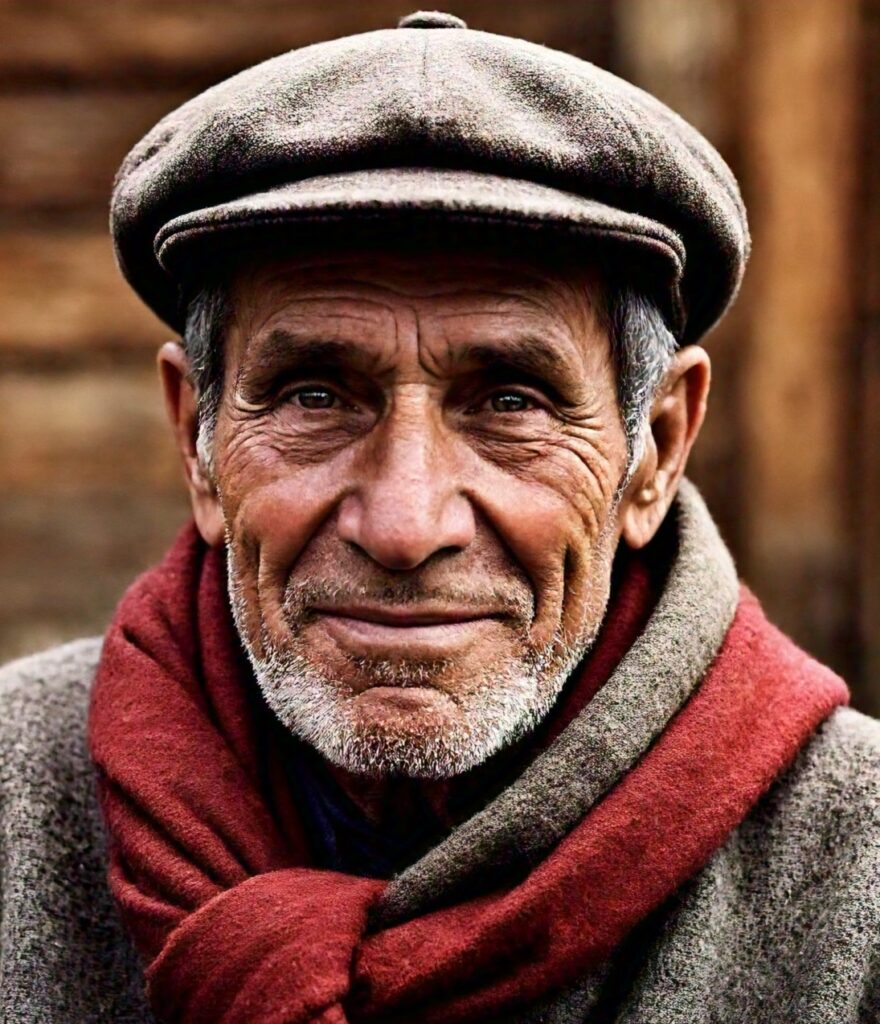 a old person with cap